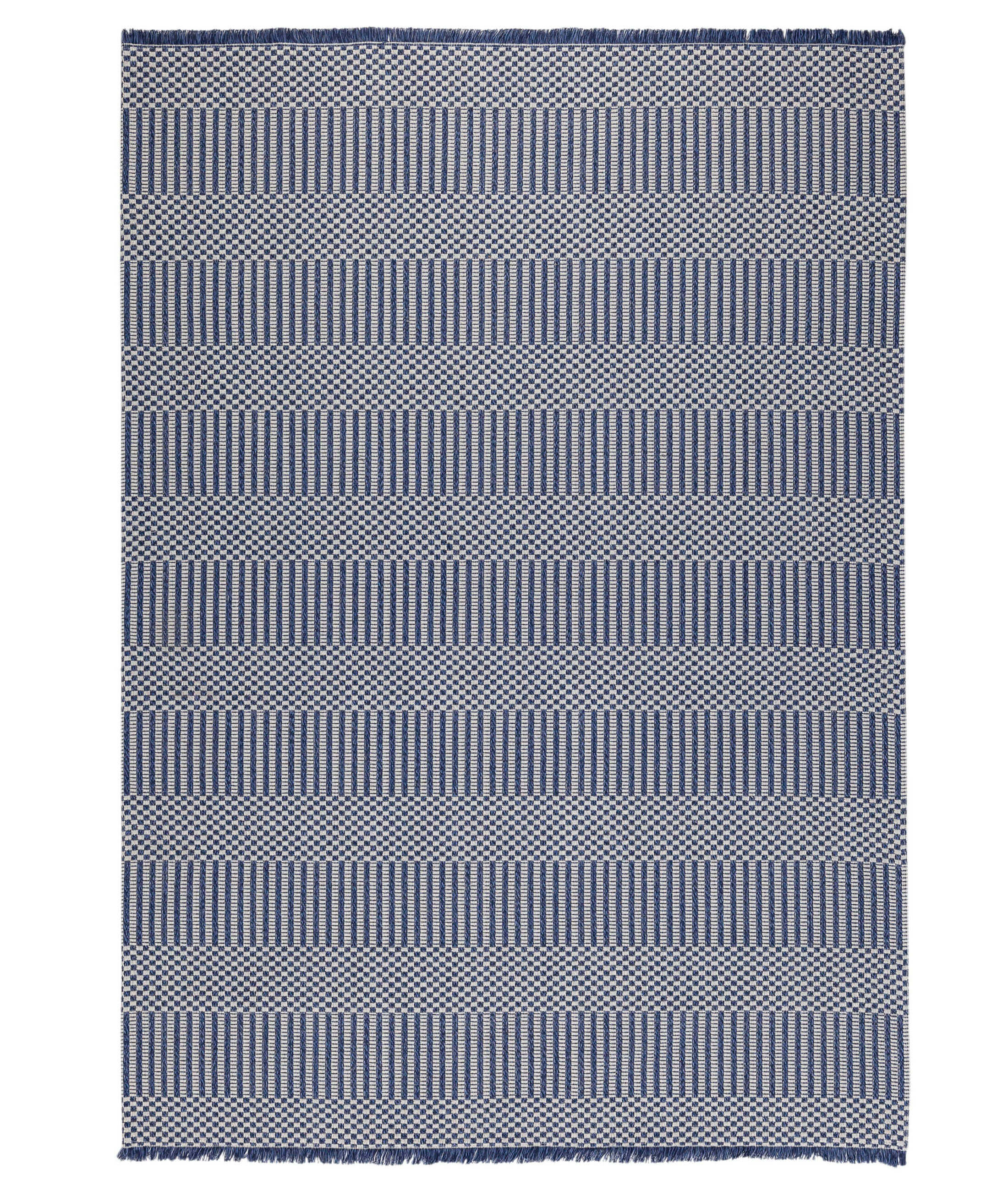 Casa Cotton Gray Navy Carpet 21409A